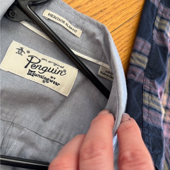 3 Original Penguin Light Gray Button-Up Shirt - Picture 10 of 13